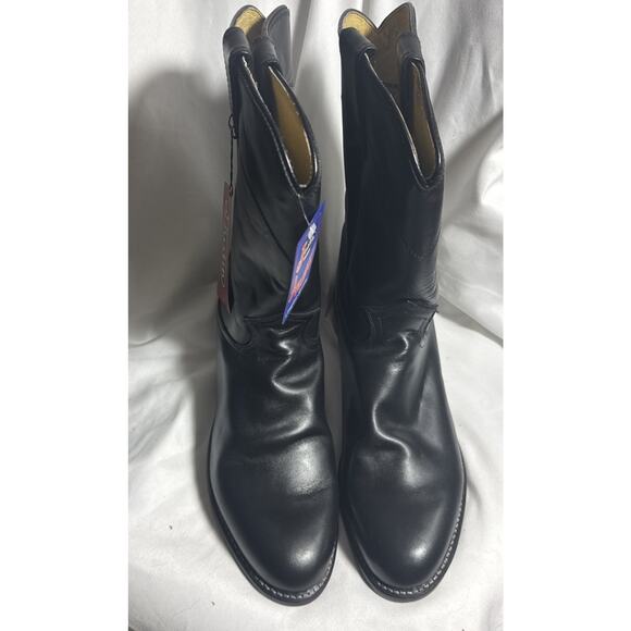 Justin Classic Black Roper Cowboy Boots J Flex Mens Size 9 EE Style 3133 NEW NWT - Picture 1 of 7